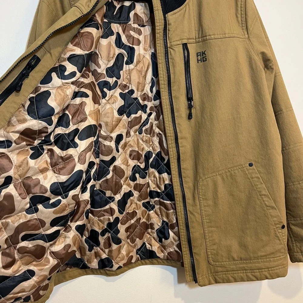 Duluth Trading Co Alaskan Hardgear Jacket Stone Run Insulated Tan Brown Women XL